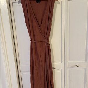 Prana Burnt Orange Sleeveless Wrap Dress